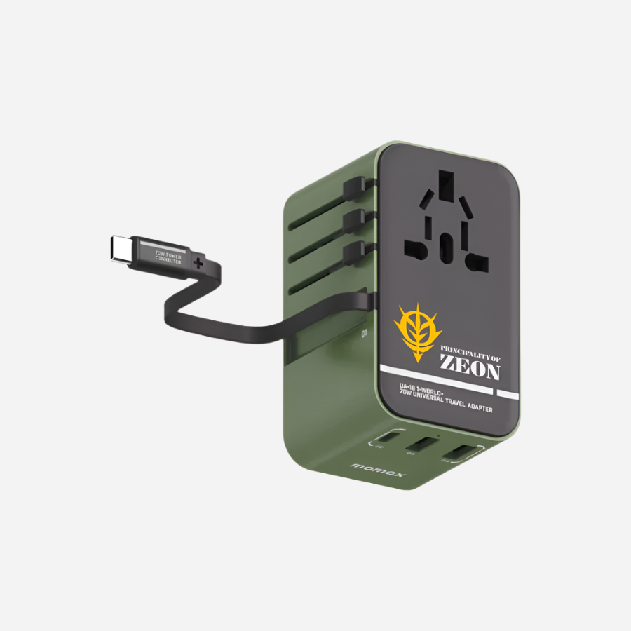 1-World 3-Port Gundam with USB-C Cable Charger