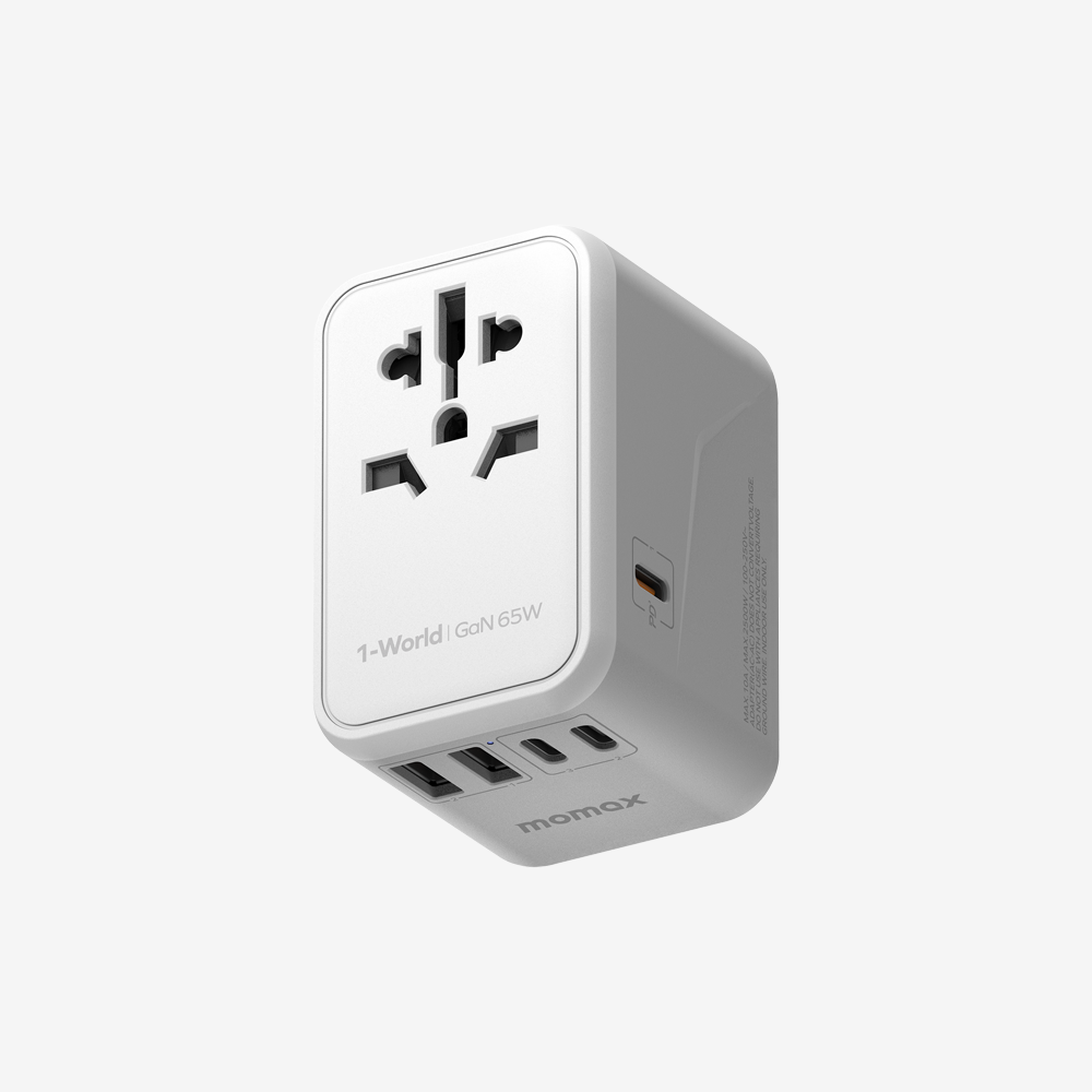 1-World GaN AC Travel Adapter 65W