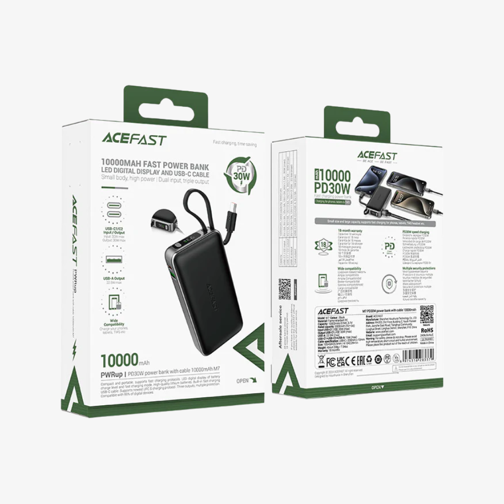 M7 10000mAh PD30W Powerbank with Cable