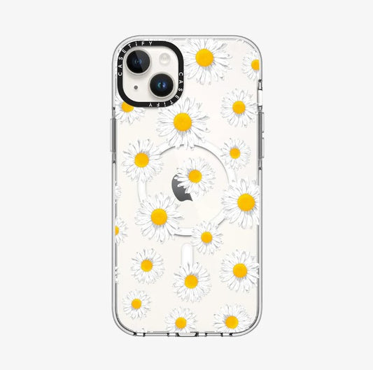 Clear Case MagSafe Floral for iPhone 14 Series - Daisies