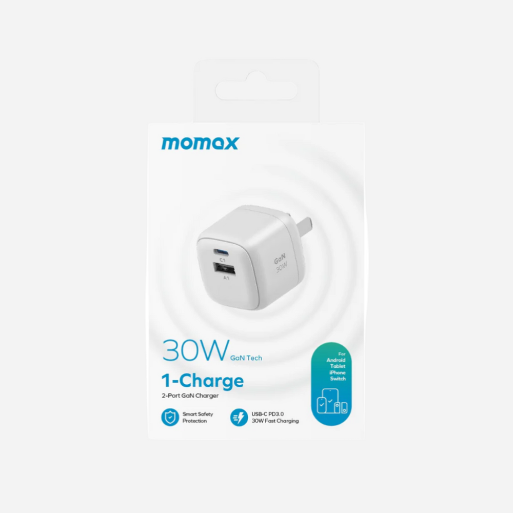 1-Charge 2-Port GaN Wall Charger 30W