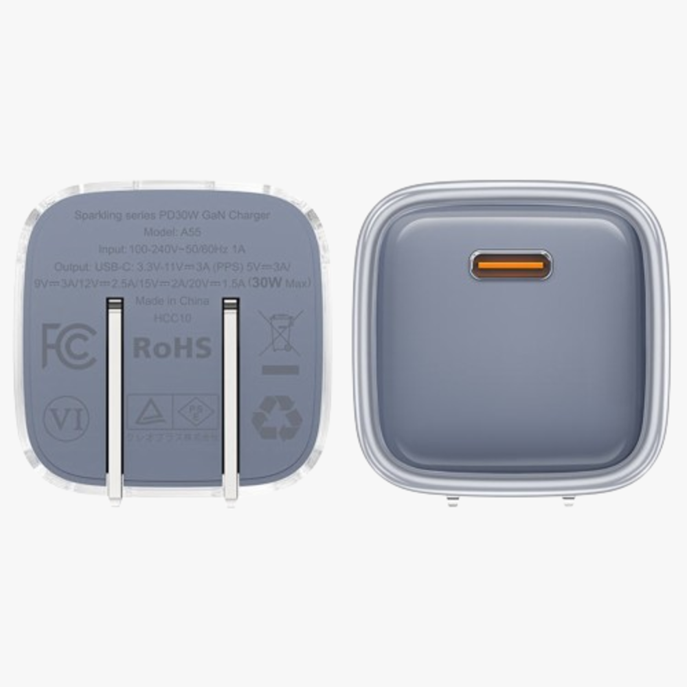 Crystal Series A55 GaN Wall Charger 30W
