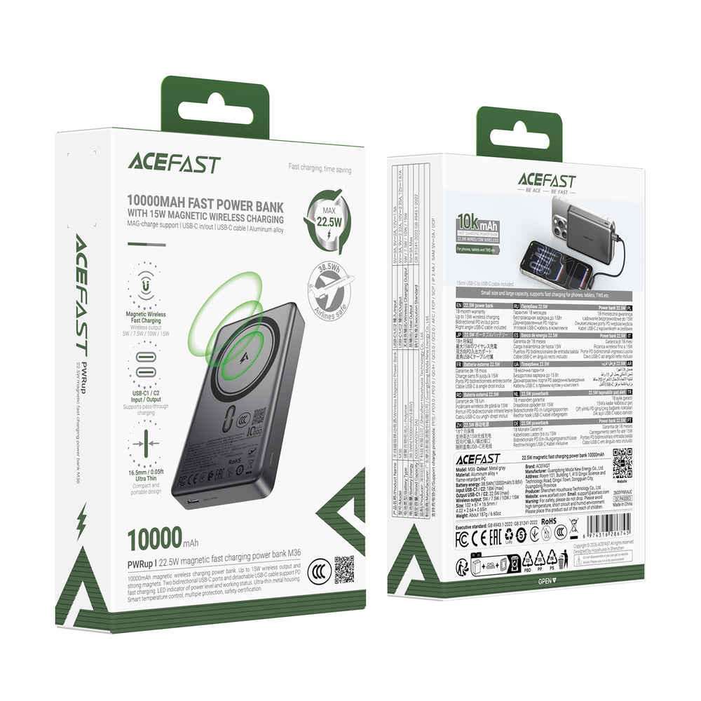 PWRUP M36 Wireless CCC with Cable 22.5W 10000mAh