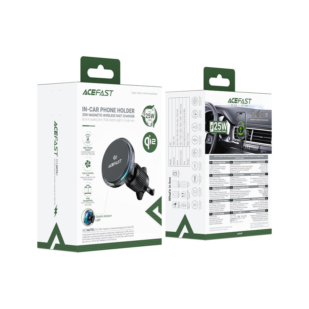 D61 Fast Qi2 Wireless Charger Magnetic Car Holder