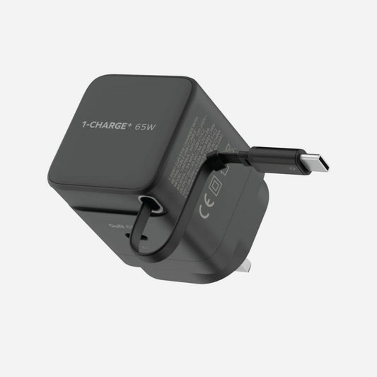 1-Charge 1-Port GaN with Built-in USB-C Cable Wall Charger