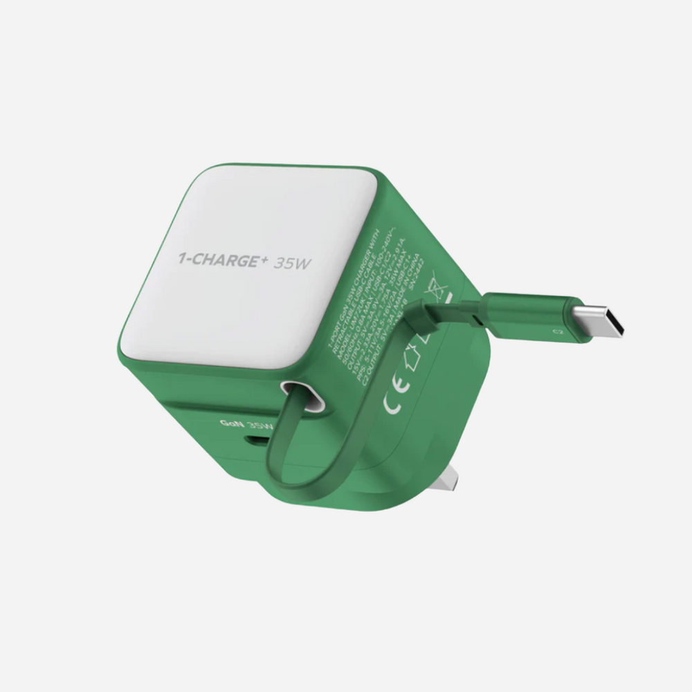 1-Charge 1-Port GaN with Built-in USB-C Cable Wall Charger
