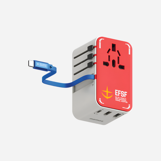 Discount on Momax  shoes - SKU: 1-World+ 3-Port Travel Gan Charger With Built-In Usb-C Cable 70w - Gundam Edition - Red
