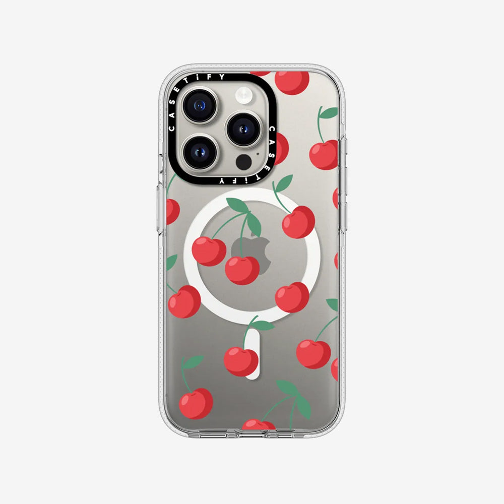 Clear Case MagSafe Cutesy for iPhone 15 Series - Cherries