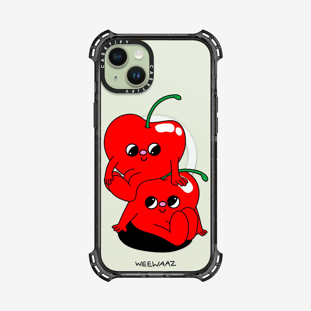 Clear Case MagSafe Cutesy for iPhone 15 Series - Cherries