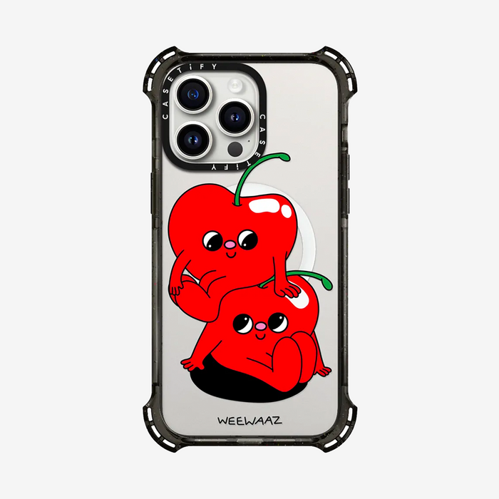 Clear Case MagSafe Cutesy for iPhone 15 Series - Cherries
