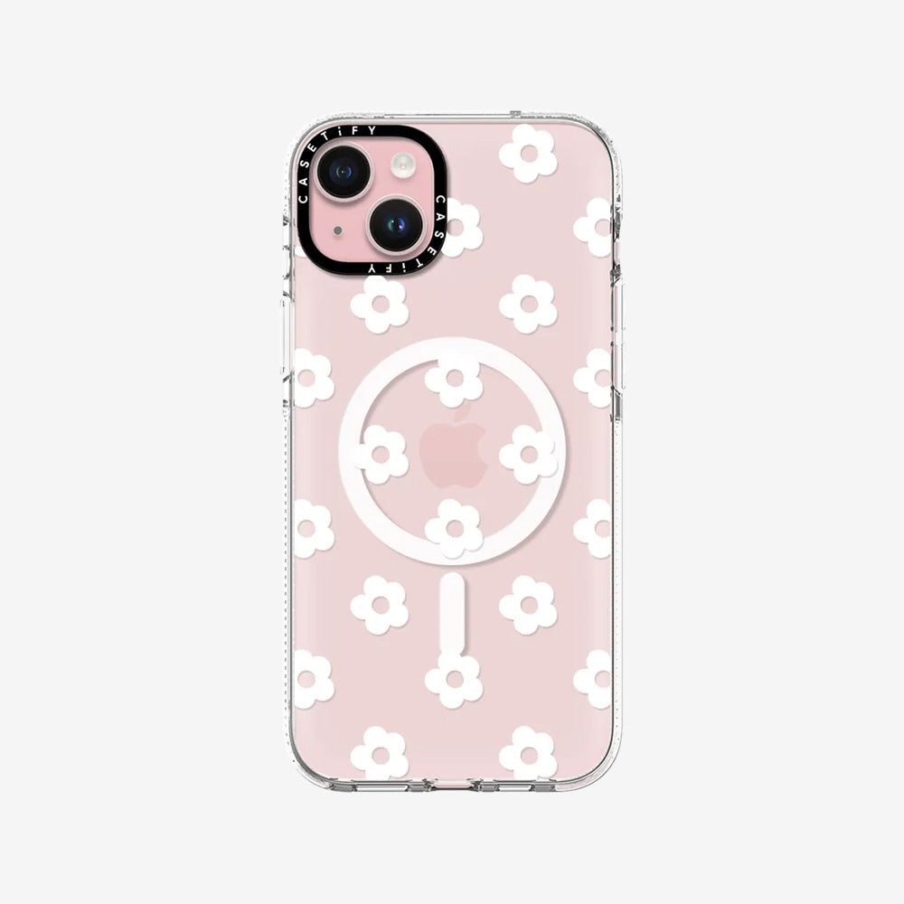 Clear Case MagSafe Floral for iPhone 15 Series - Ditsy Daisies