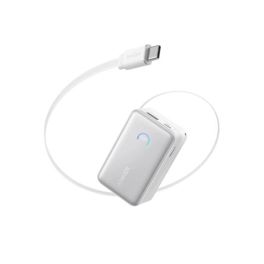 Nano Power Bank 10,000 mAh 45W Built-In Retractable USB-C Cable
