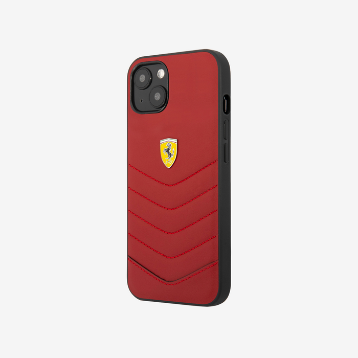 Quilted & Red Edge Leather Case For iPhone 13 Series