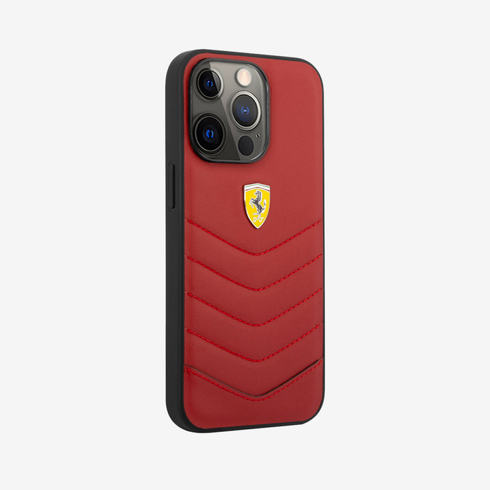 Quilted & Red Edge Leather Case For iPhone 13 Series