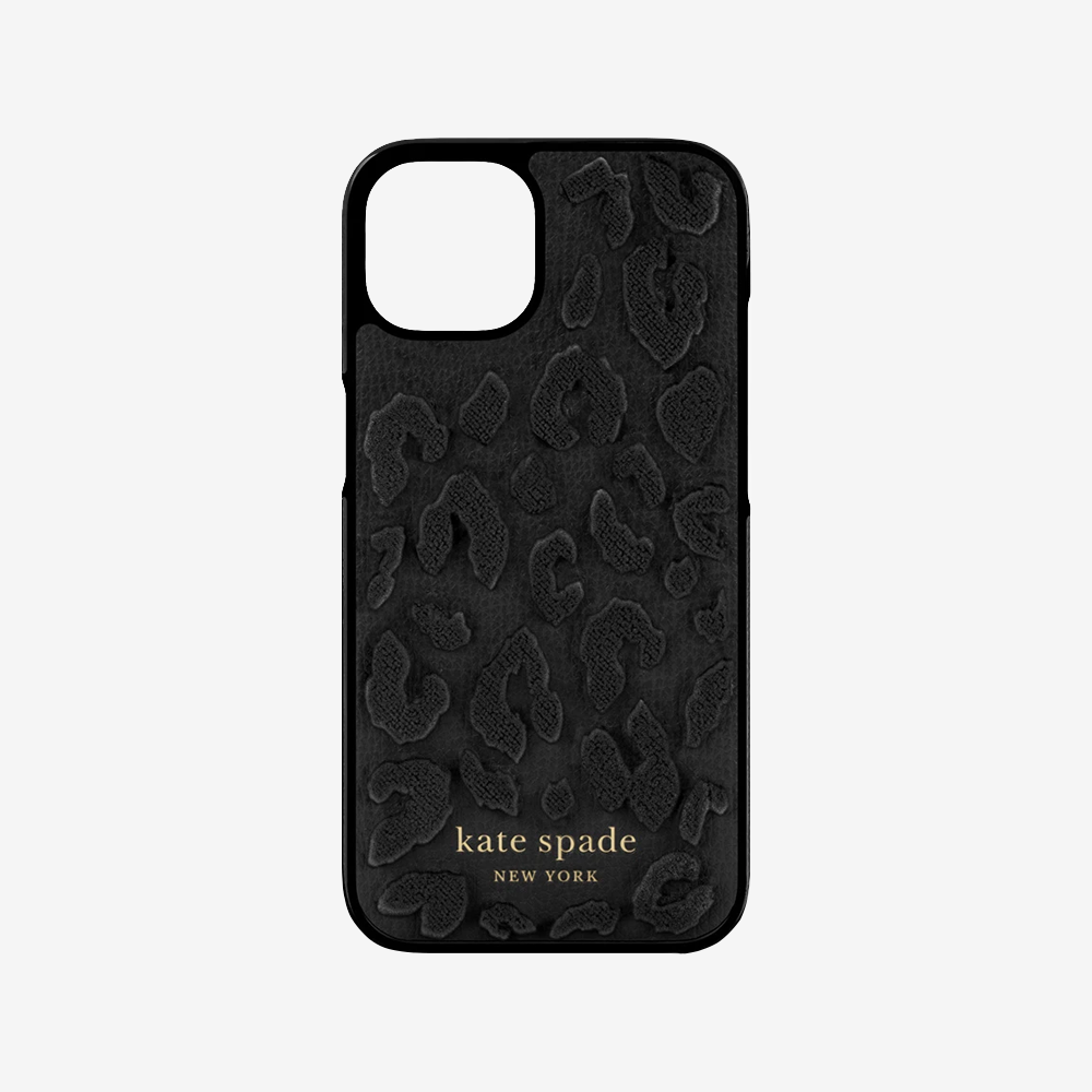 Wrap Leopard Flocked Black Case for iPhone 13 Series